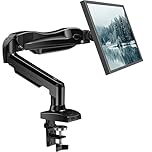 HUANUO Single Monitor Arm Desk Mount for 13 to 32 inch Screens, Tool Free Height Adjustable Monitor Stand with Tilt Swivel Rotate, 75 & 100mm VESA Mount, Load 19.8 lbs, C-clamp & Grommet Options