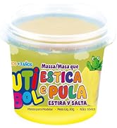 UTIGUTI Utibol Amarelo Massinha Que Estica e Pula Pote 30g – Massinha Divertida Infantil