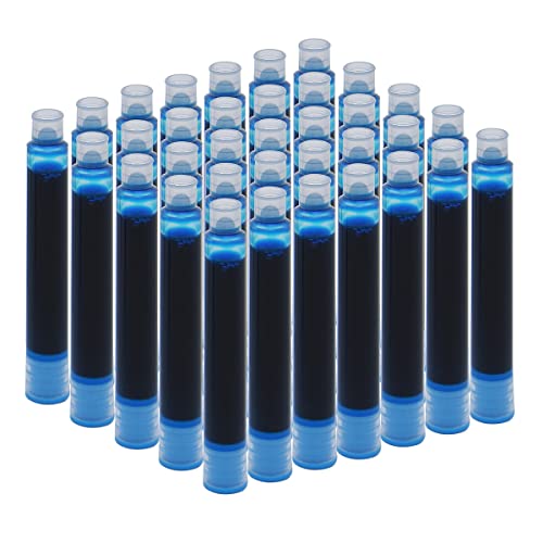 SIPLIV 35 cartuchos de tinta, 3,4 mm de diámetro de diámetro para pluma estilográfica de caligrafía, cartuchos de tinta de repuesto, color azul claro