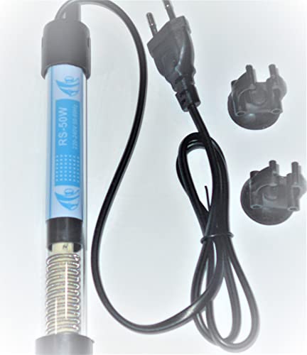 Image of RS Electrical Fully Automatic 50 Watts High Glass Aquarium Heater with Standby Light Indicator and auto on /Off Facility Imported
