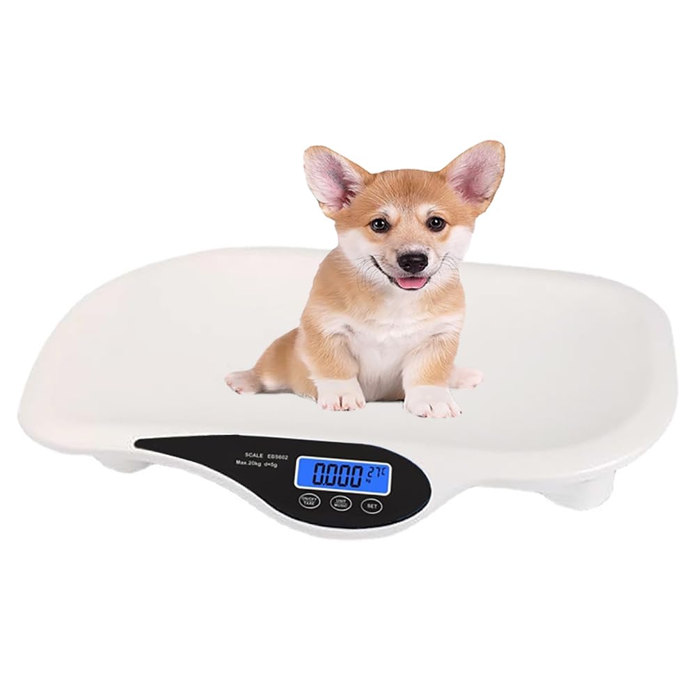 TsoLay Piccola Bilancia da Spedizione Digitale, Bilancia Digitale a Piattaforma per Bestiame con Funzione Tara/Mantenimento, Campo di Misura 100 G-20 kg/3,5 Once-705 Once, per Cuccioli/Gatti/Ricci