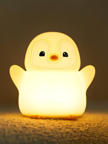 YuanDian Pinguin Nachtlicht, Süßes Penguin Lampe mit Touch-Steuerung, Dimmbar und 20 Minuten Timer, für Kinderzimmer, Pinguin Nachttischlampe für Frauen, Teenager, Mädchen, Babies