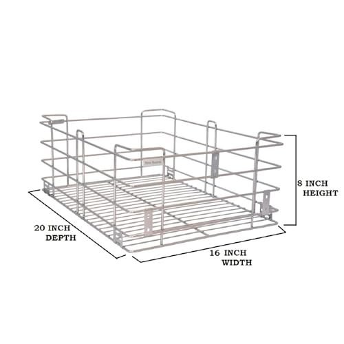 Image of BLOO BASKET 202modular kitchen accessories cabinet, 6-Piece Utensil Organizer, Stainless Steel, Silver (16 Inch Width * 20 Inch Depth, WITHOUT CHANNEL)
