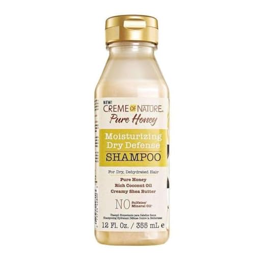 Creme of Nature Pure Honey Moisturizing Dry Defense Shampoo with Coconut Oil & Shea Butter, For Damaged Hair, 12.07 Fl Oz (Pack of 1)