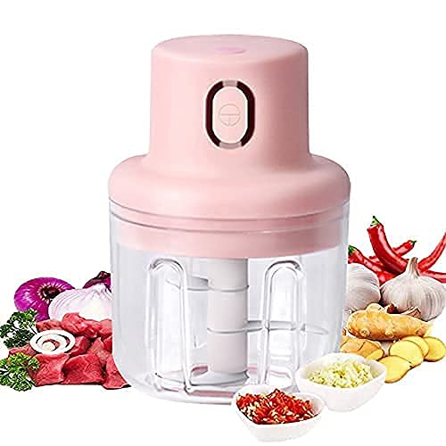 Whixant Portable USB Rechargeable Electric Fruit Vegetable Onion Garlic Cutter Food Speedy Chopper Mini Slicer, Food Processor (250 ml)(Multicolour) (Electric Chopper-WH5)