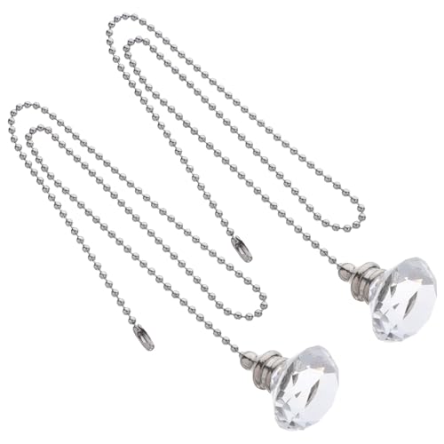 DECOMELODY Extensores de Cadena para Ventilador de Techo 2 Unidades Transparentes Colgante de Cristal Tirador Decorativo Práctico y Compatible Lámparas Colgantes y Ventiladores