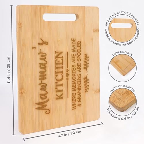 Tabla De Cortar De Bambú Rectangular Mawmaw's Kitchen Con Ranura Para Jugos miniatura 3