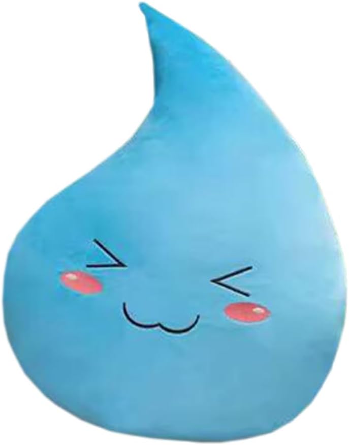 Simulation Water-Drop Plush Pillow Cute Stuffed Plush Cushions Soft Cartoon Throw Pillows Sleeping Hugging Pillow (55cm, Circle Eyes)