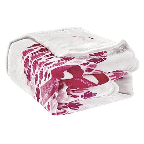 Image of Elegant Comfort Lightweight Printed Throw Blanket- All Season, Ultra Soft, Cozy and Plush- Decorative Throw Blankets, Perfect for Lounging, 50 x 70 inches, Pinktober /Breast Cancer Awareness, Throw