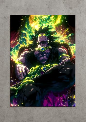 Image of NIJUKA Anime Printed Metal sheet Poster For Home And Room Decoration | For Anime Art Fans Boys And Girls (Broly king of Sayan planet)