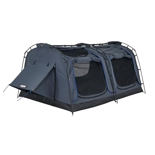 Kakadu Canvas Swag Tent, 2 Person, Australian Polycotton Camping Ground Tent, All Seasons, Waterproof, with 2.75” Foam Mattress, LED Lighting, Carry Bag