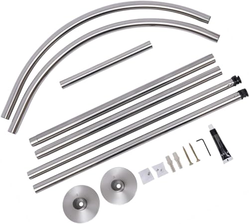 Tringle à rideau de douche d'angle en U durable et antirouille - 6