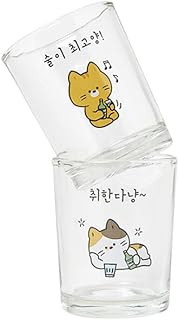 Artbox Korean Soju Shot Glass 2pcs Set Drunken Cats