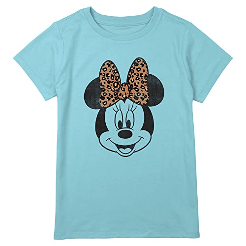 Disney Plus Size Classic Mickey Modern Minnie Face Leopard Girls Short Sleeve Tee Shirt