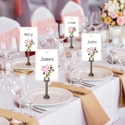 Image of 24 PC Bronze Table Number Holder Metal 3.15 in Place Card Holder