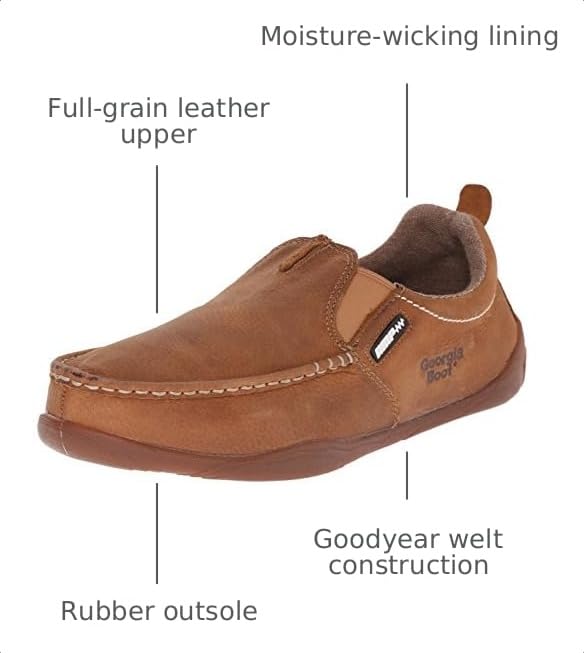 Image of Georgia Boot Men's Cedar Falls Moc-Toe Slip On Shoes | Safety Work Shoes