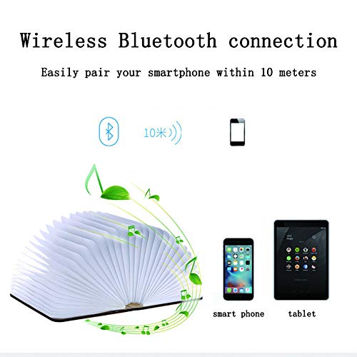 DJSDFHB LED Bluetooth Speaker in Legno Libro