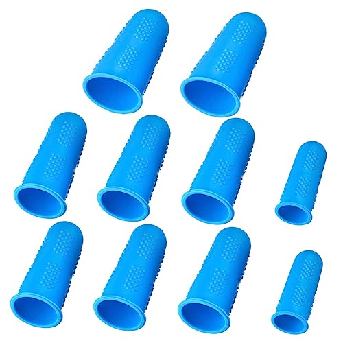 Mikikit 10 piezas Protector de Dedos Silicona Antideslizante y Térmico Funda Ligera para Trabajos Médicos y Manualidades Medianas Pequeñas