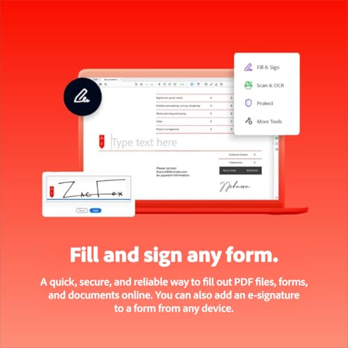 Image of Adobe Acrobat Standard | 12-Month Subscription with Auto-Renewal | PDF Software | Convert, Edit, E-Sign, Protect |PC /Mac Download | Activation Required