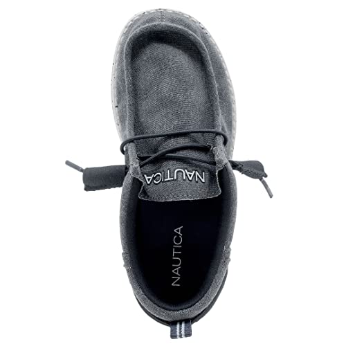 Nautica Kids Boys Youth Comfort Loafers, Lace-Up Boat Shoe, Lightweight Casual Stretch Sneaker-Littl