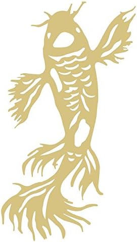 Koi Fish Cutout Unfinished Wood Home Decor Door Hanger Animal Fish MDF Shaped Canvas Style 1