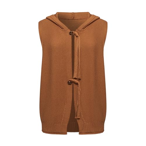 Women's Crochet Tank Tie Front Knit V Neck Sleeveless Tank Cardigan Out Tank Top