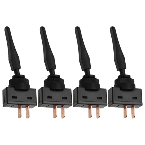 eMagTech Lot de 4 interrupteurs à bascule à 2 broches ASW-13-101 ASW-13-101L M12 x 0,75 mm pour voiture et moto