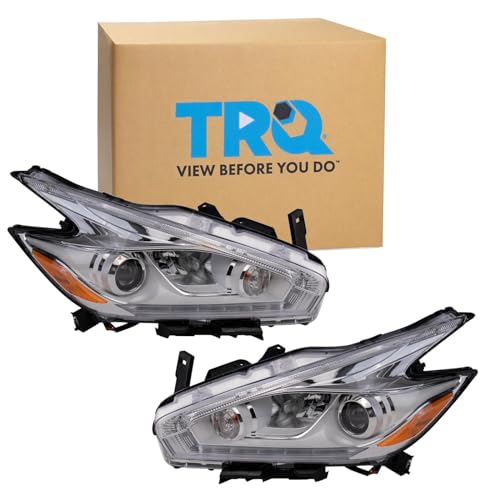 TRQ 2 Piece Headlight Assembly Set Halogen Driver & Passenger Side Compatible with Nissan Murano 2017 NI2502255 NI2503255 260105AA0E 260605AA0E by TRQ - Used condition - US$351.83