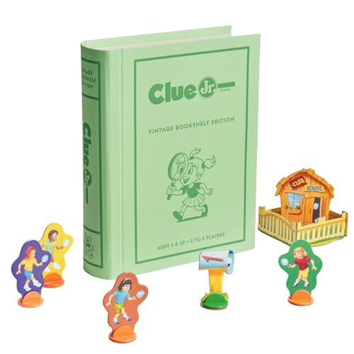 Clue Jr. Vintage Bookshelf Edition juego de mesa miniatura 5