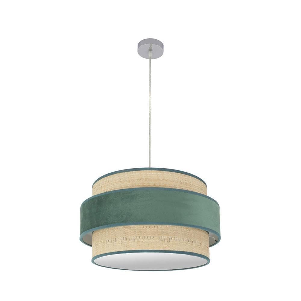 Suspension 2 x E27 PRENDELUZ chrome et vert de 50 x 50 cm pour éclairage intérieur