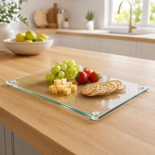 Tabla de Cortar Hoolerry de Vidrio Templado Transparente Rectangular 50 cm x 40 cm x 0.4 cm miniatura 3