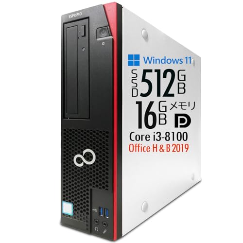 �y�����ςݕi�z�f�X�N�g�b�vPC ESPRIMO D588/Win11 Pro/��8���� Core i3-8100/SSD512GB/������16GB/DVD-ROM�h���C�u/MS Office H&B 2019/DisplayPort/DVI