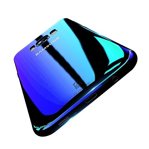 Wireless Charger Samsung Galaxy S8 Plus Case, FLOVEME Slim Fit Gradual Colorful Gradient Change Color Ultra Thin Lightweight Electroplating Bumper Anti-Drop Clear Hard Back Cover, Transparent Blue