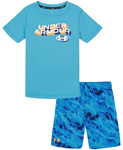 Under Armour Boys' Swim Volley Set, Sleeve Shirt & Matching Shorts, Lightweight & Breathable