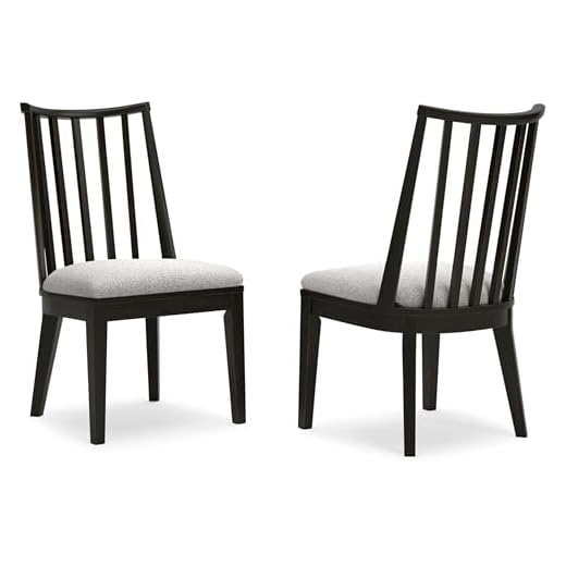 Signature Design by Ashley Galliden Modern Upholstered Dining Chair with Cushion, Set of 2, Black & Beige