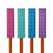 Munchables Chewable Sensory Pencil Toppers - Chew Blockz (Set of 4) (Fuchsia/Aqua/Blue/Purple)