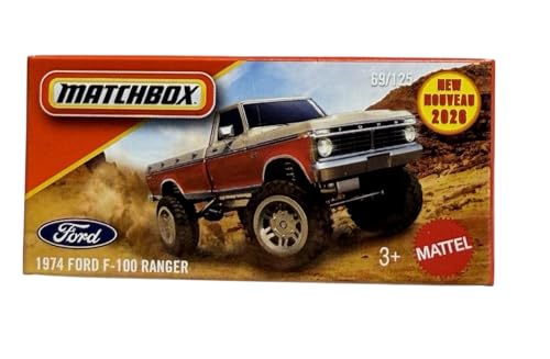 Image of Hot Wheels 2026 Match Box 1974 Ford F-100 Ranger for 3 Years & Above 69 /125 (Brown)