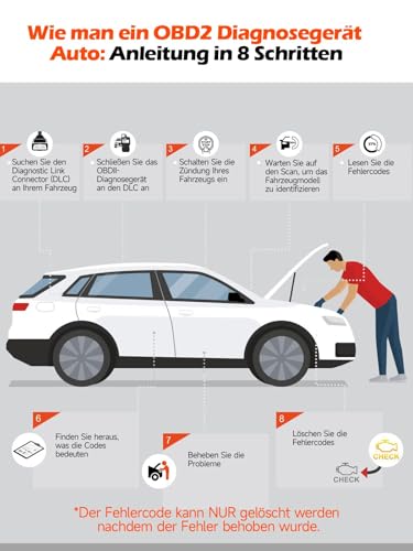 ANCEL AD310 OBD2 Diagnosegerät Auto, Auslesegerät Auto OBD-II Diagnosewerkzeuge Motor Fehlercodeleser, OBD2 KFZ Diagnosegerät für Alle Fahrzeuge seit 1996 & Newer (Schwarz)