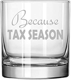 MIP Brand 11 oz Rocks Whiskey Highball Glass Because Tax Season Funny CPA Accountant