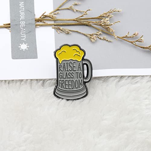 MYOSPARK Musical Gifts Raise A Glass to Freedom Musical Inspired Enamel Pin Musical Lover Gift2