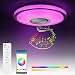 Produktbild 60W LED Deckenleuchte mit Bluetooth Lautsprecher und Fernbedienung APP-Steuerung, 2700-6500 RGB Musik Deckenlampe Ø38cm 5450LM Dimmbare Farbwechsellampe für Kinderzimmer, Schlafzimmer, Wohnzimmer