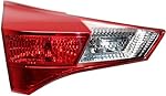 Evan-Fischer Tail Light Assembly Compatible with 2013-2015 Toyota RAV4 Clear & Red Lens Driver Side Inner