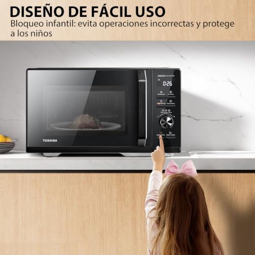 Miniatura 6 de Toshiba Microondas Digital Con Grill 25l, 900w Inverter, 10 Niveles Potencia, Control Preciso, Calentamiento Uniforme, Negro Elegante Mw3-Ag25pfi Bk