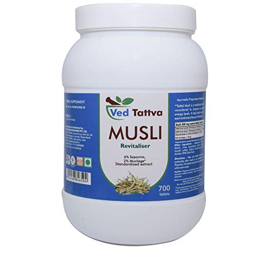 Ved Tattva Musli Tablets, Safed Musli 700 Tablets/Natural & Pure Musali Powder