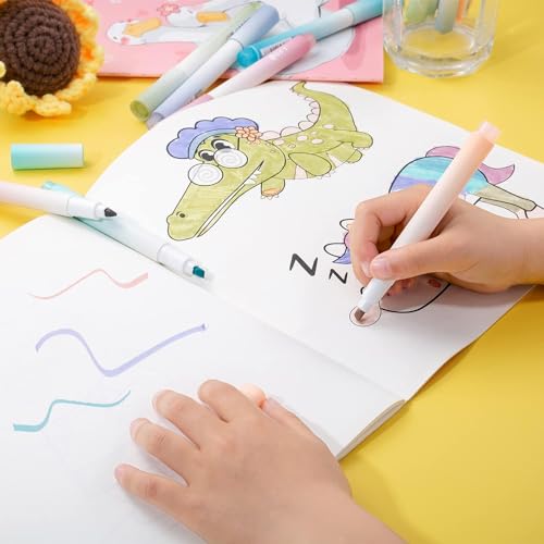Image of RECLUSE 12 Pcs Aesthetic Highlighters Pastel Markers with Soft Tip No Bleed Bible for Journaling Notes School Supplies Colours Bleed Marker Water-based Ink Quick Dry Note Taking Office Stationary