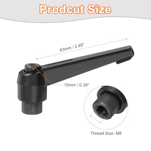 Image of uxcell 1Pcs M8 Adjustable Knobs Handle Female Thread Push Button Ratchet Quick Release Locking Rotating Bolt for Lathe Machinery, Black