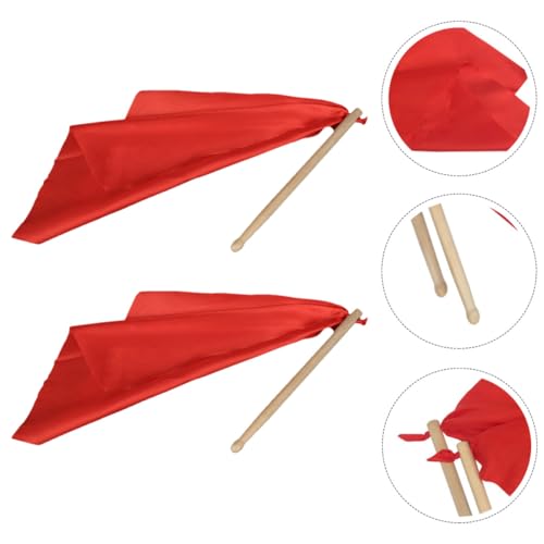 ERINGOGO 1 Par de Baquetas de Madera para Tambor de Cintura con Cinta de Seda Roja de 37x37cm, Mazas de Percusión de 25cm para Tambor Militar y Presentaciones Tradicionales miniatura 6