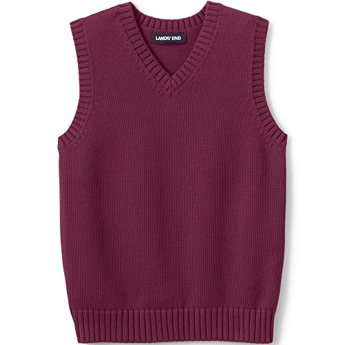 Lands' End Uniform Kids Cotton Modal Vest Burgundy Kids Large
