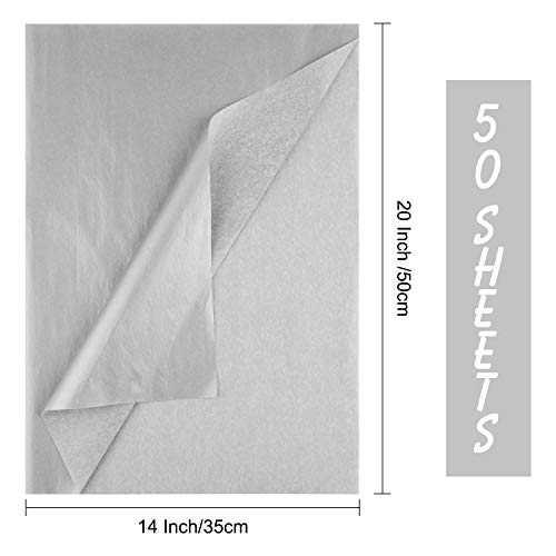 Miahart 50 Sheets Silver Tissue Paper Bulk 20X14 Inch Metallic Gift Wrap Paper Gift Wrapping Accessory Wrap For Wedding Birthday Party Favor Decor Diy Fringes Shredded Fill Confetti (Silver) #TOP2