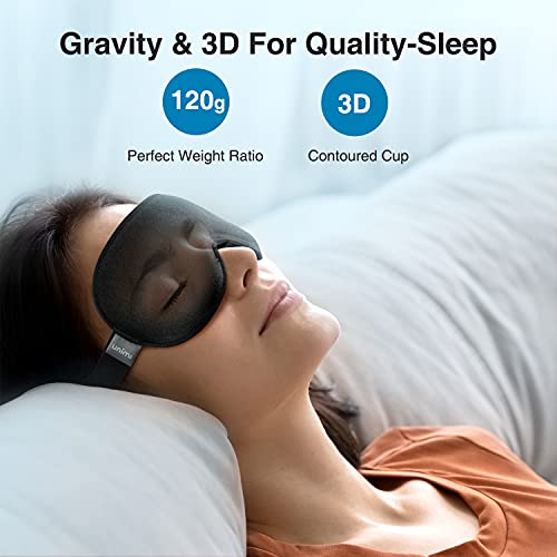 Unimi Sleep Mask, Women Men 2021 Upgraded 3D Weighted Eye Mask Block Out Light Sleeping Mask, Pressure Relief Night Sleep Eye Masks with Adjustable Strap, Eye Cover for Travel, Nap, Yoga, Meditation